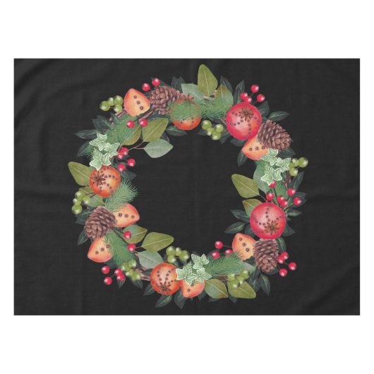Holiday Wreath Table Tuch Tischdecke (Vorderseite (Horizontal))