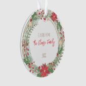 Holiday Wreath Unsere erste Zuhause-Jahres-Adresse Ornament (Vorderseite)