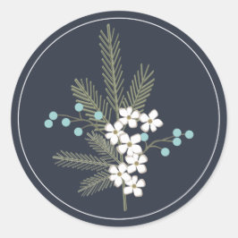 Holiday wünscht Monogram Christmas Umschlag Aufkle Runder Aufkleber