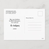 Holiday wünscht Rustikale Aquarellenfamilie Feiertagspostkarte (Rückseite)