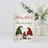 Holiday wünscht Rustikale Aquarellenfamilie Feiertagspostkarte (Stehend Vorderseite)