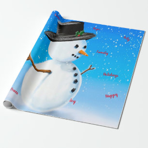 Holiday wünscht sich schneeblauen Himmel Geschenkpapier