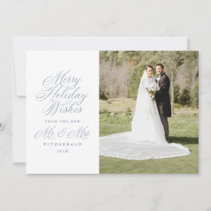 Holiday wünscht vom neuen Herrn und Frau Newlywed Feiertagskarte