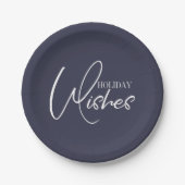 Holiday wünscht Weihnachtsdruckplatte Pappteller (Vorderseite)