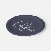 Holiday wünscht Weihnachtsdruckplatte Pappteller (Schrägansicht)