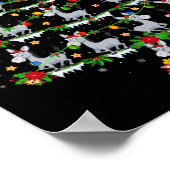 Holiday Xmas Lighting Santa Donkey Christmas Tree Poster (Ecke)