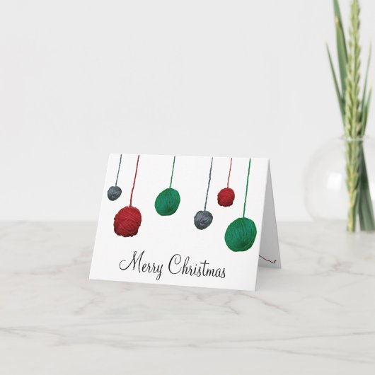 Holiday Yarn Balls ・ Handwerk Feiertagskarte (Vorderseite)