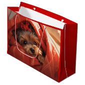 Holiday Yorkshire Terrier Große Geschenktüte (Vorderseite Schrägansicht)