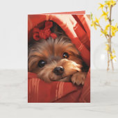 Holiday Yorkshire Terrier Karte (Gelbe Blume)