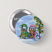 Holiday Yorkshire Terriers Button (Vorne & Hinten)