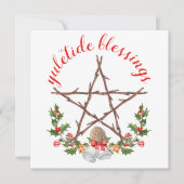 Holiday Yuletide Twig Pentagramm Wicca Gruß Feiertagskarte (Vorderseite)