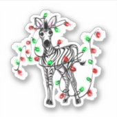 Holiday Zebra, rot-grüne Tinkeln Aufkleber (Vorderseite)