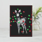 Holiday Zebra, rote, grüne Weihnachtsleuchten Feiertagskarte (Stehend Vorderseite)