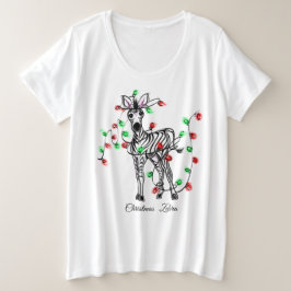 Holiday Zebra, rote, grüne Weihnachtsleuchten Große Größe T-Shirt