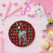 Holiday Zebra, roter Tartan, blinkende Lichter Pappteller (Party)