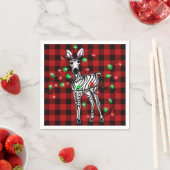 Holiday Zebra, roter Tartan, blinkende Lichter Serviette (Beispiel)
