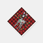 Holiday Zebra, roter Tartan, blinkende Lichter Serviette (Ecke)
