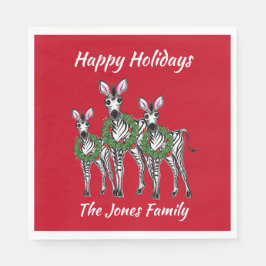 Holiday Zebras , festliche Weihnachtskreide Serviette