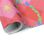 Holiday Zebras Pink Kariert Geschenkpapier (Rolleneckpunkt)