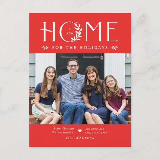 Holiday Zuhause Foto Moving Ankündigung Postkarte (Vorderseite)