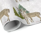 Holiday Zuhause Winter Szene mit Hirschweifen Geschenkpapier (Rolleneckpunkt)