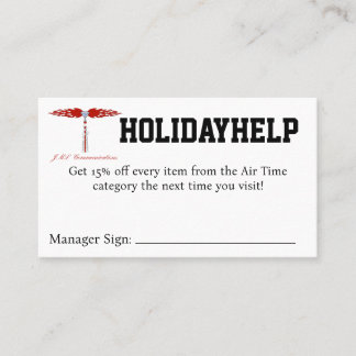 HOLIDAYHELP Coupon Visitenkarte