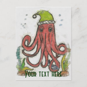 Holidayoktopus Feiertagspostkarte