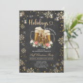 Holidays are Brewing Staff Beer Christmas Party Einladung (Stehend Vorderseite)