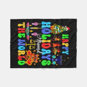 Holidays Around World Xmas Hanukkah Kwanzaa Diwali Fleecedecke (Vorderseite (Horizontal))