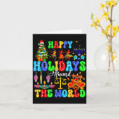 Holidays Around World Xmas Hanukkah Kwanzaa Diwali Karte (Gelbe Blume)