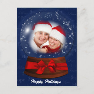 Holidays blue snow globe, Foto von PostCards Feiertagspostkarte