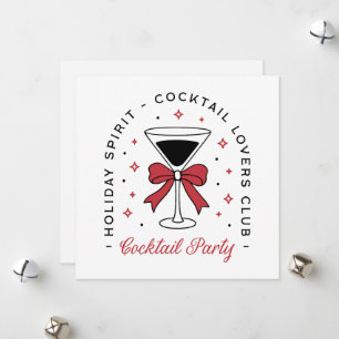 Holidays Cocktail Party Coquette Bogen Ästhetik Feiertagskarte