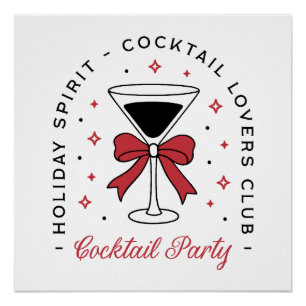 Holidays Cocktail Party Coquette Bogen Ästhetik Poster