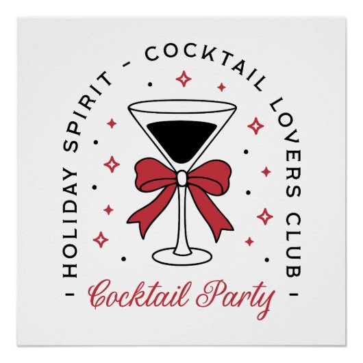 Holidays Cocktail Party Coquette Bogen Ästhetik Poster (Vorderseite)