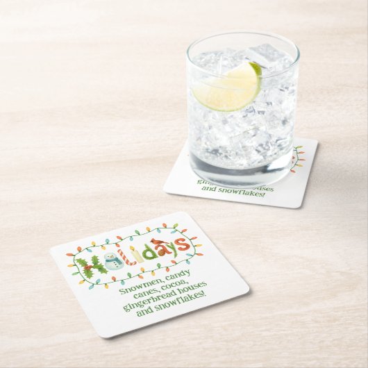 Holidays designed Christmas Rechteckiger Pappuntersetzer (Vor Ort)