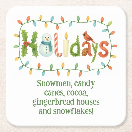 Holidays designed Christmas Rechteckiger Pappuntersetzer (Vorderseite)