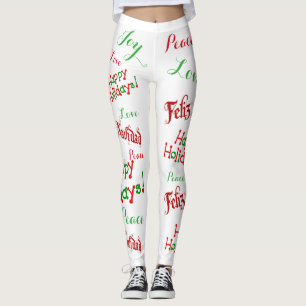 Holidays Feliz Navidad Print Frauen Leggings