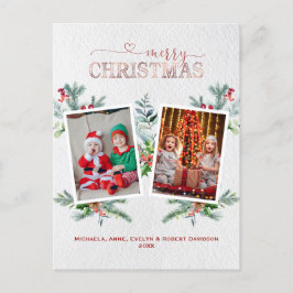 Holidays Foto Collage Frohe Weihnachtskalligraphie Feiertagspostkarte