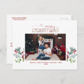 Holidays Grüne Foto Rose Gold Frohe Weihnachten (Vorne/Hinten)