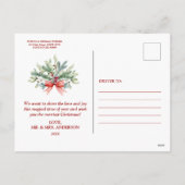 Holidays Grüne Foto Rose Gold Frohe Weihnachten (Rückseite)