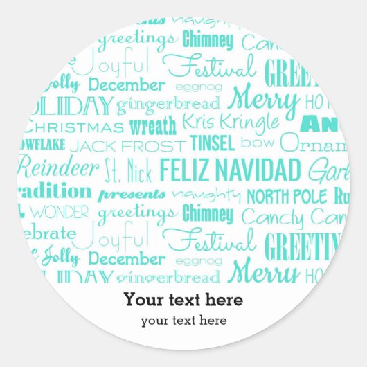 Holidays Jahreszeittypografie Runder Aufkleber (Vorderseite)