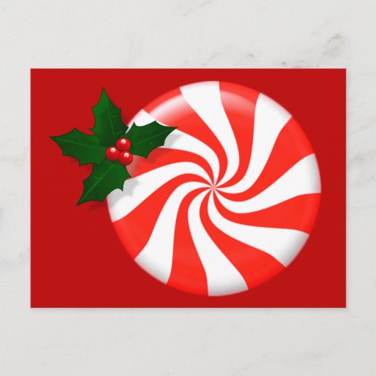 Holidays Minze Candy Custom Postkarte (Vorderseite)