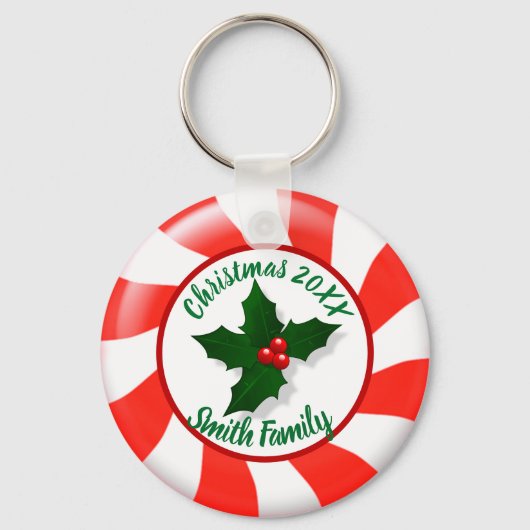 Holidays Minze Candy Custom Schlüsselanhänger (Vorderseite)