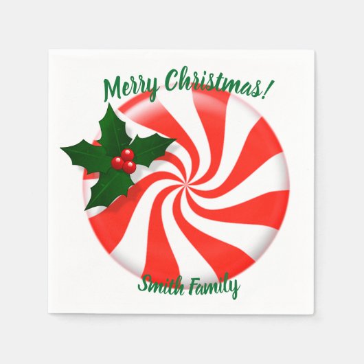 Holidays Minze Candy Custom Serviette (Vorderseite)