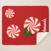 Holidays Minze Candy Custom Sherpadecke (Vorderseite (Horizontal))