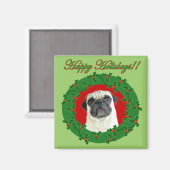Holidays Mops Magnet (Vorderseite/Rückseite)