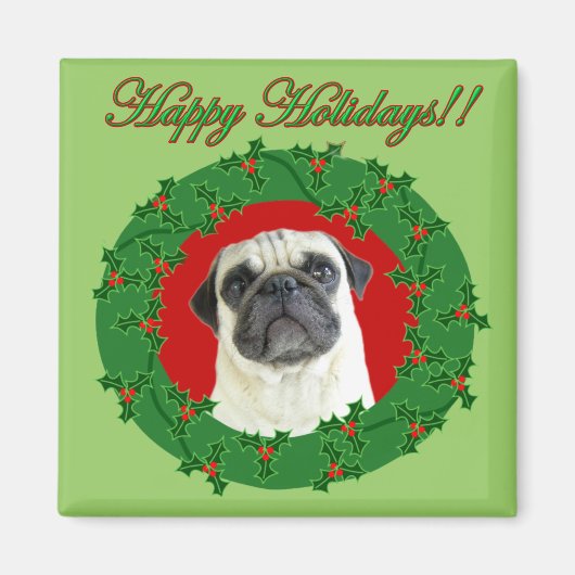 Holidays Mops Magnet (Vorne)