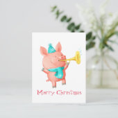 Holidays Niedliches Schwein Feiertagspostkarte (Stehend Vorderseite)