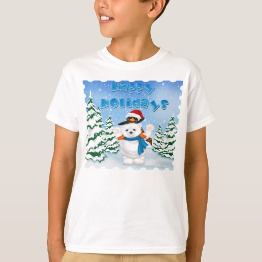 Holidays Polar Bear Pinguin Kid's Long Sleeve T T-Shirt (Vorderseite)