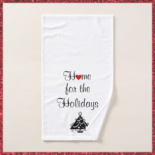 Holidays Red Heart & Tree Handtuch